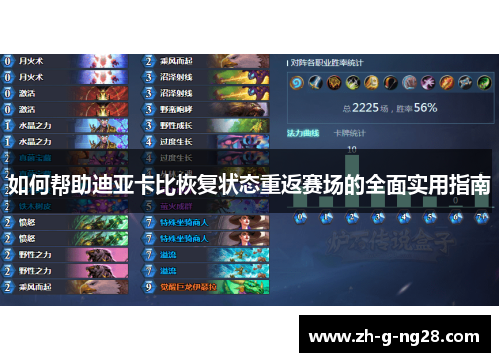 如何帮助迪亚卡比恢复状态重返赛场的全面实用指南